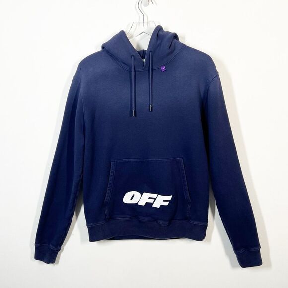 Off White Men’s Women's Unisex Size Medium Blue Ombré Wing Off Logo Hoodie - Picture 4 of 16